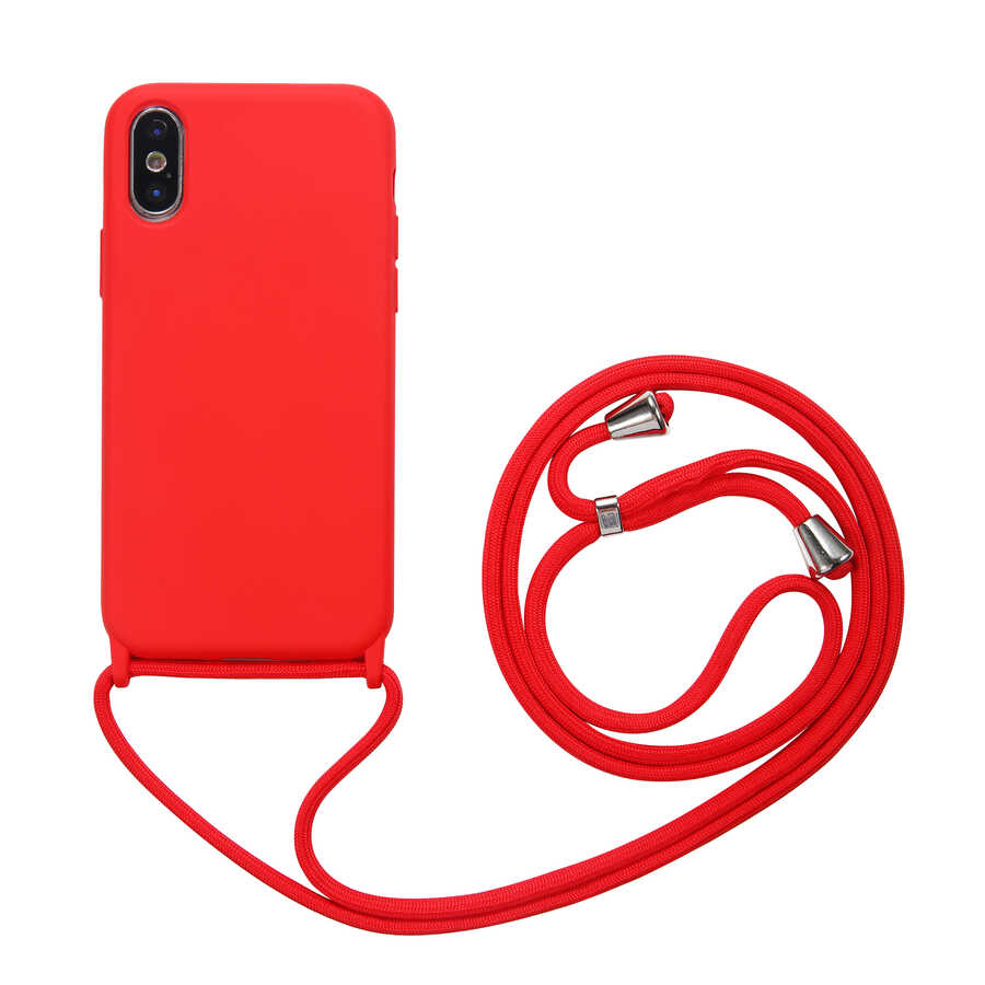 iPhone Uyumlu XS Max 6.5 Kılıf Zore Ropi Kapak-Kırmızı