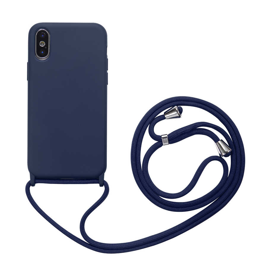 iPhone Uyumlu XS Max 6.5 Kılıf Zore Ropi Kapak-Lacivert