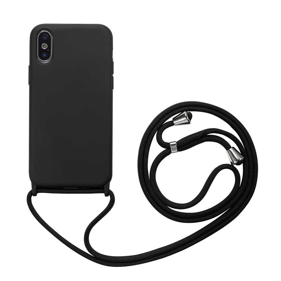 iPhone Uyumlu XS Max 6.5 Kılıf Zore Ropi Kapak-Siyah