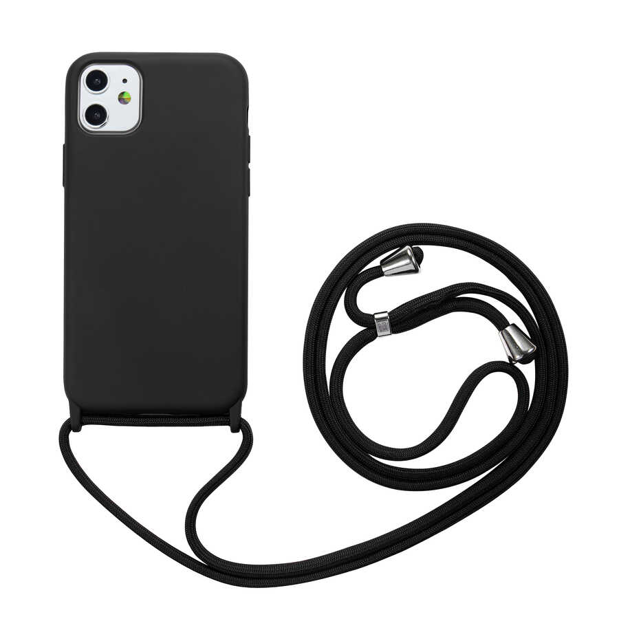 iPhone Uyumlu 11 Kılıf Zore Ropi Kapak-Siyah