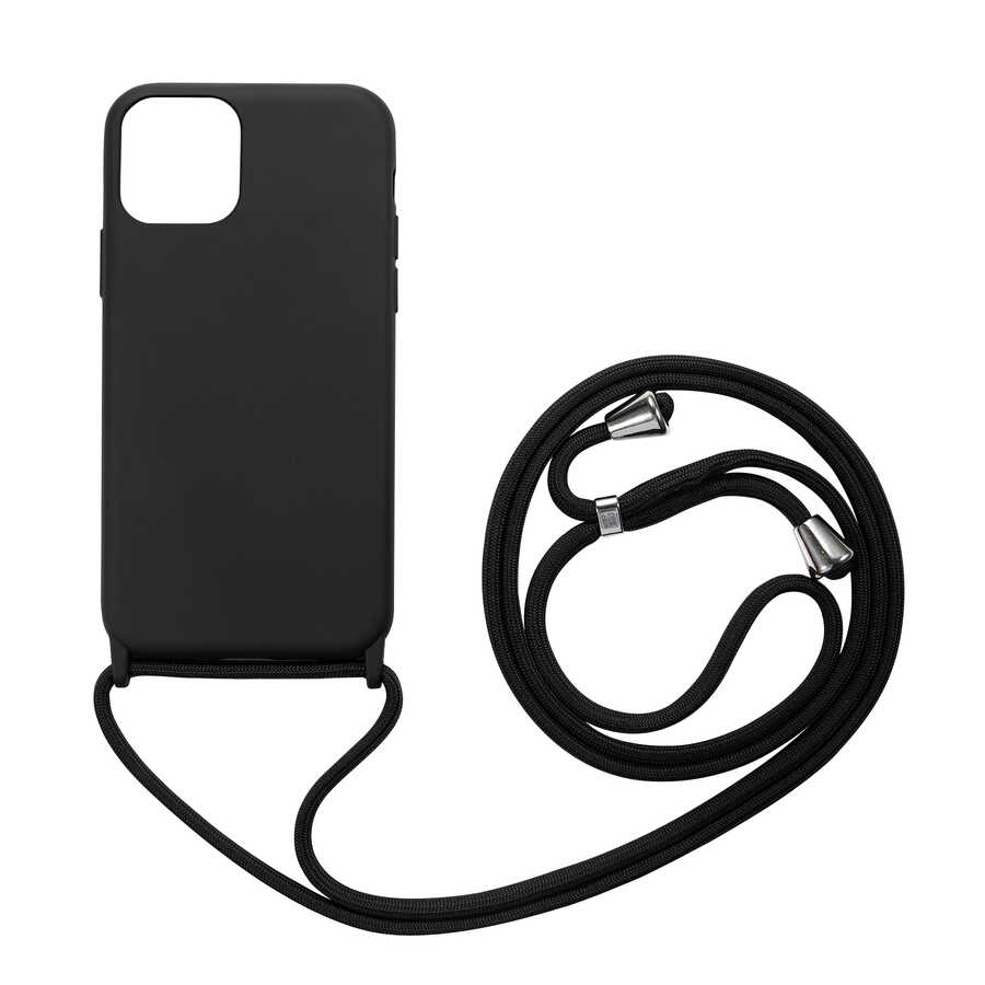 iPhone Uyumlu 12 Pro Max Kılıf Zore Ropi Kapak-Siyah