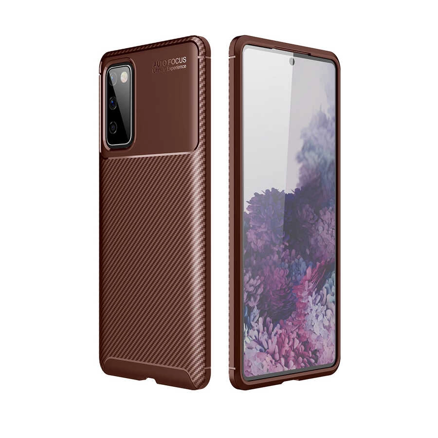 Galaxy Uyumlu S20 FE Kılıf Zore Negro Silikon Kapak-Kahverengi