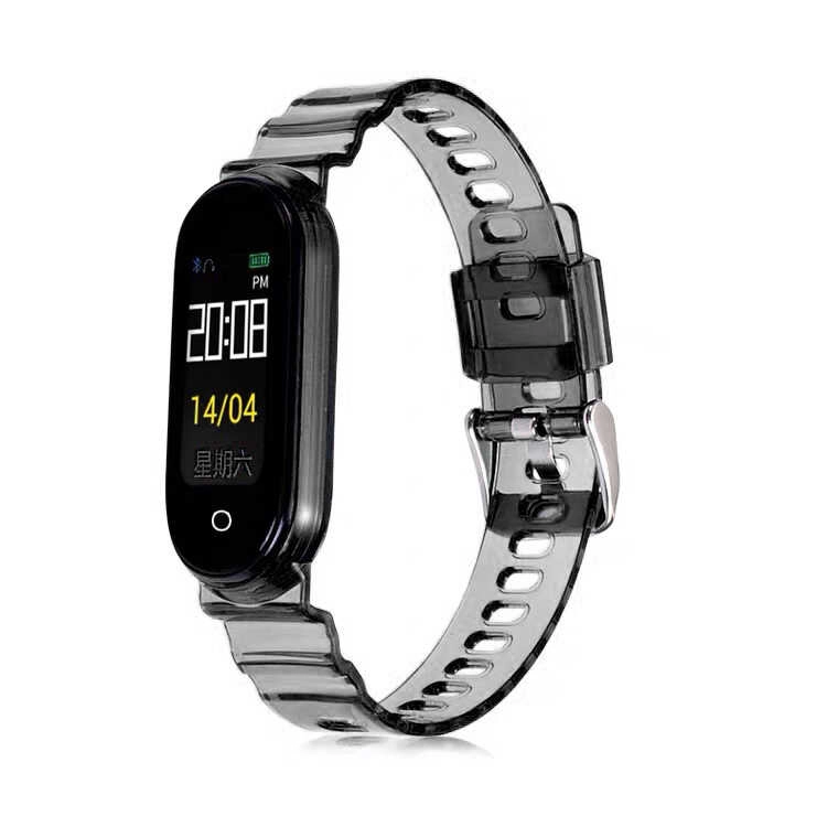 Xiaomi Uyumlu  Mi Band 5 KRD-27 Silikon Kordon-Siyah