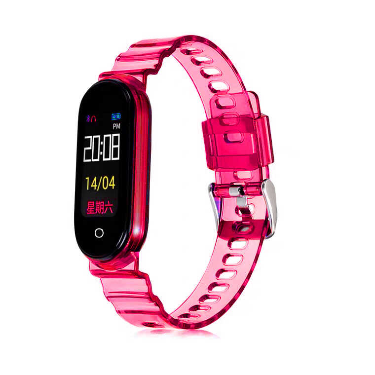 Xiaomi Uyumlu  Mi Band 5 KRD-27 Silikon Kordon-Pembe
