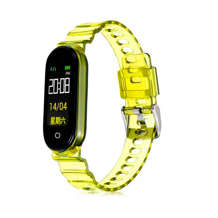 Xiaomi Uyumlu  Mi Band 5 KRD-27 Silikon Kordon-Sarı