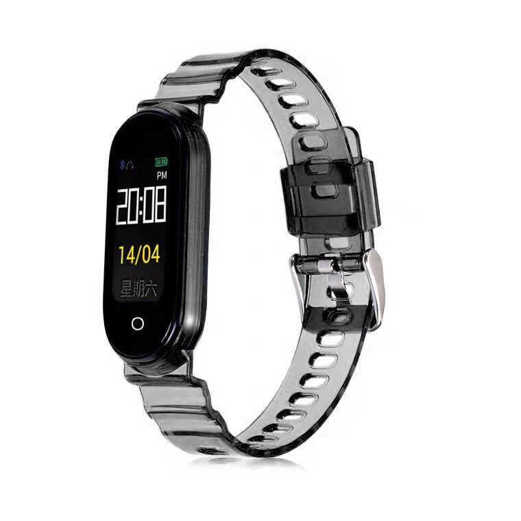 Xiaomi Uyumlu  Mi Band 5 KRD-27 Silikon Kordon-Siyah