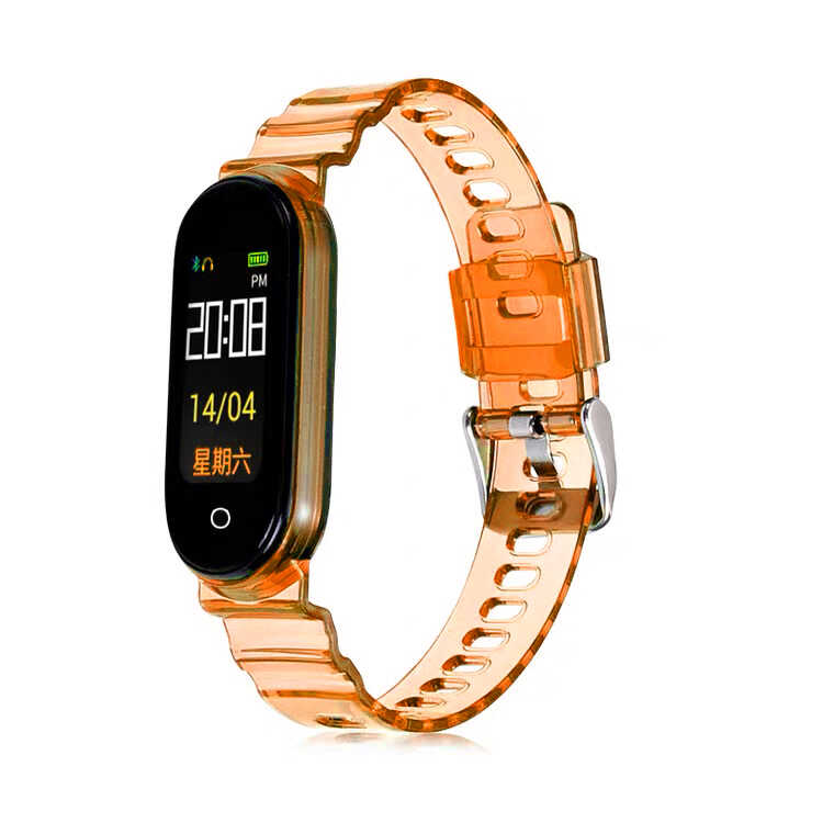 Xiaomi Uyumlu  Mi Band 5 KRD-27 Silikon Kordon-Turuncu