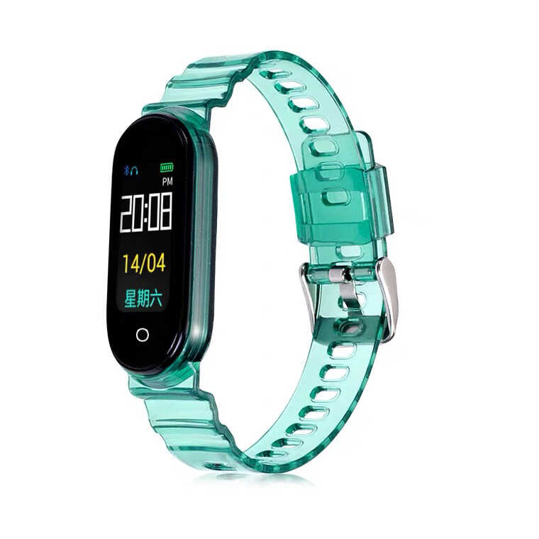 Xiaomi Uyumlu  Mi Band 5 KRD-27 Silikon Kordon-Yeşil