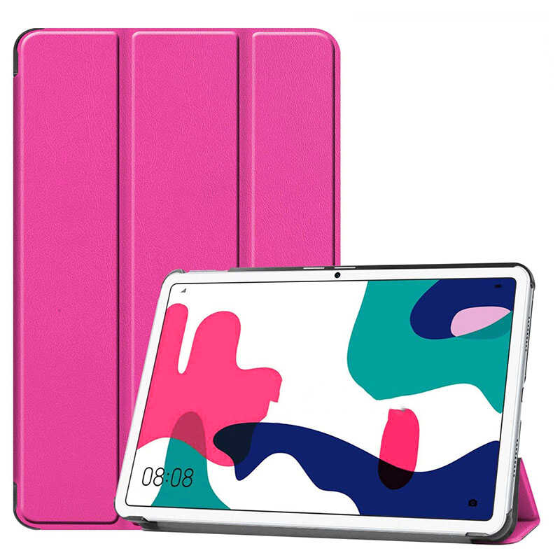 Huawei Uyumlu MatePad 10.4 Zore Smart Kapak Standlı 1-1 Kılıf-Pembe
