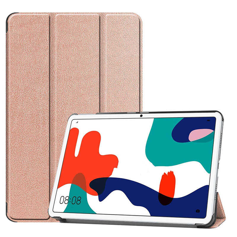 Huawei Uyumlu MatePad 10.4 Zore Smart Kapak Standlı 1-1 Kılıf-Rose gold