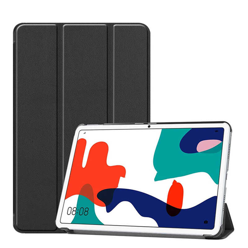 Huawei Uyumlu MatePad 10.4 Zore Smart Kapak Standlı 1-1 Kılıf-Siyah