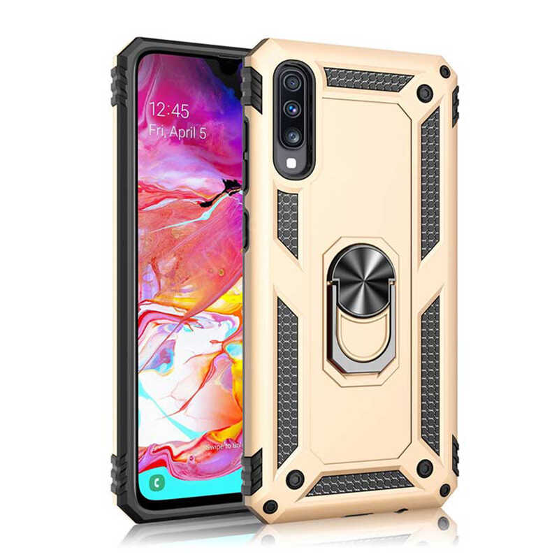 Huawei Uyumlu P Smart Pro 2019 Kılıf Zore Vega Kapak-Gold