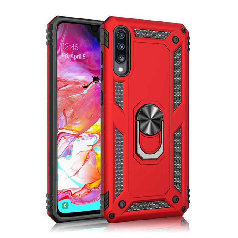 Huawei Uyumlu P Smart Pro 2019 Kılıf Zore Vega Kapak-Kırmızı