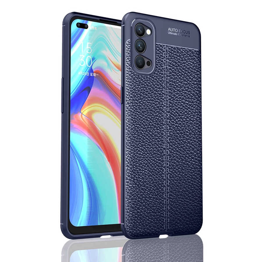 Oppo Reno 4 Kılıf Zore Niss Silikon Kapak-Lacivert