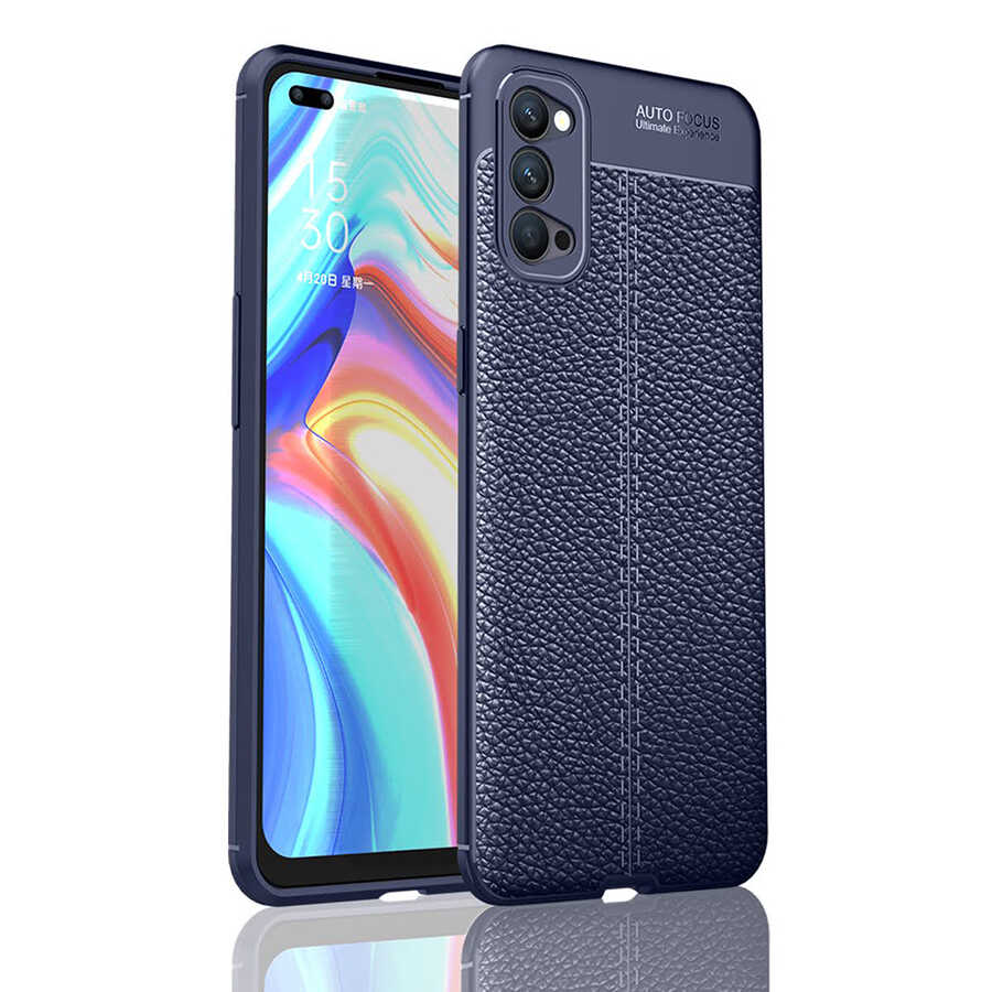 Oppo Reno 4 Kılıf Zore Niss Silikon Kapak-Lacivert