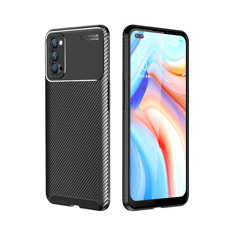 Oppo Reno 4 Kılıf Zore Negro Silikon Kapak-Siyah
