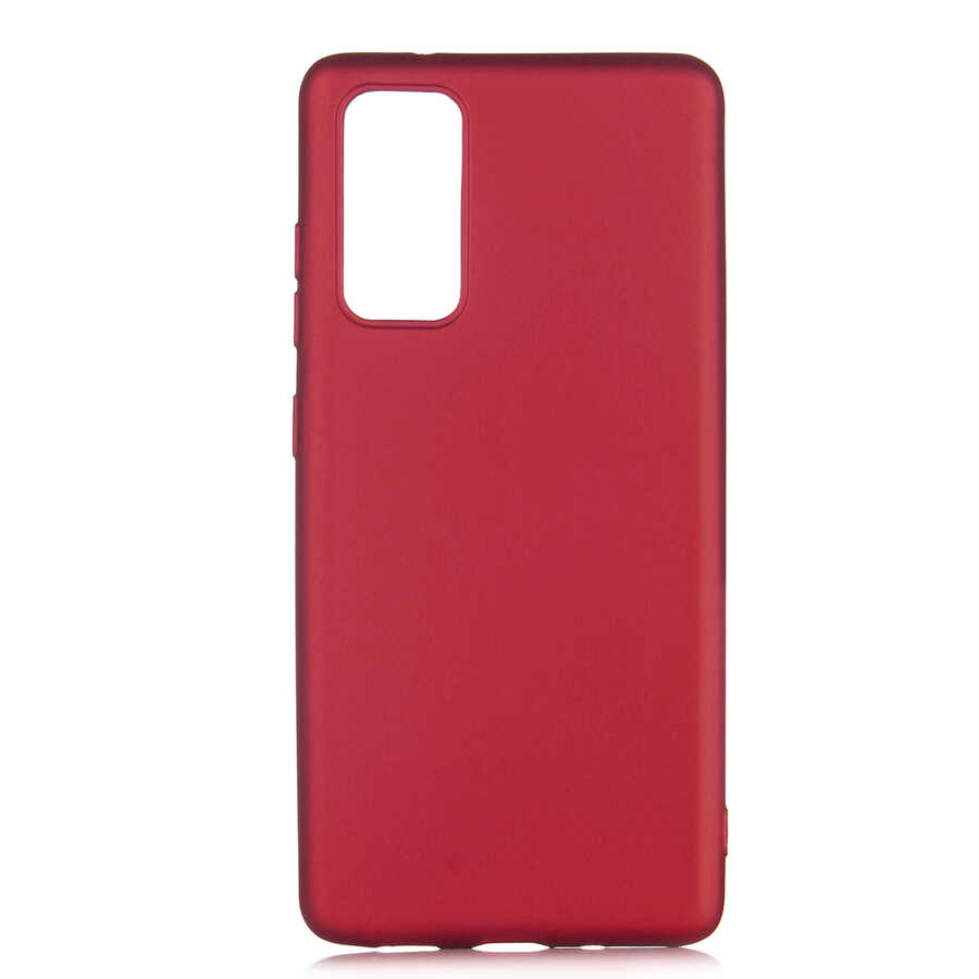 Galaxy Uyumlu S20 FE Kılıf Zore Premier Silikon Kapak-Mürdüm