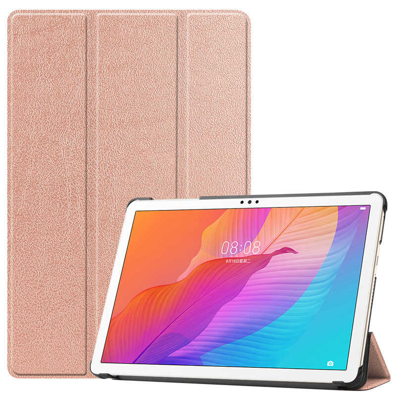 Huawei Uyumlu MatePad T10S Zore Smart Kapak Standlı 1-1 Kılıf-Rose gold