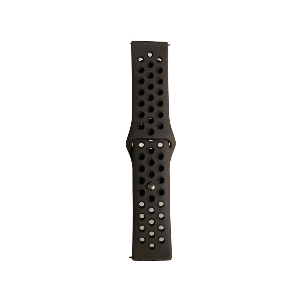 Huawei Uyumlu GT2 46mm KRD-02 22mm Silikon Kordon-Siyah-kahverengi