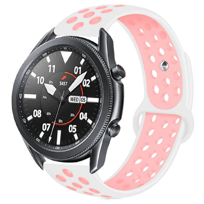 Huawei Uyumlu Honor Magic 2 46 mm KRD-02 Silikon Kordon-Beyaz-pembe