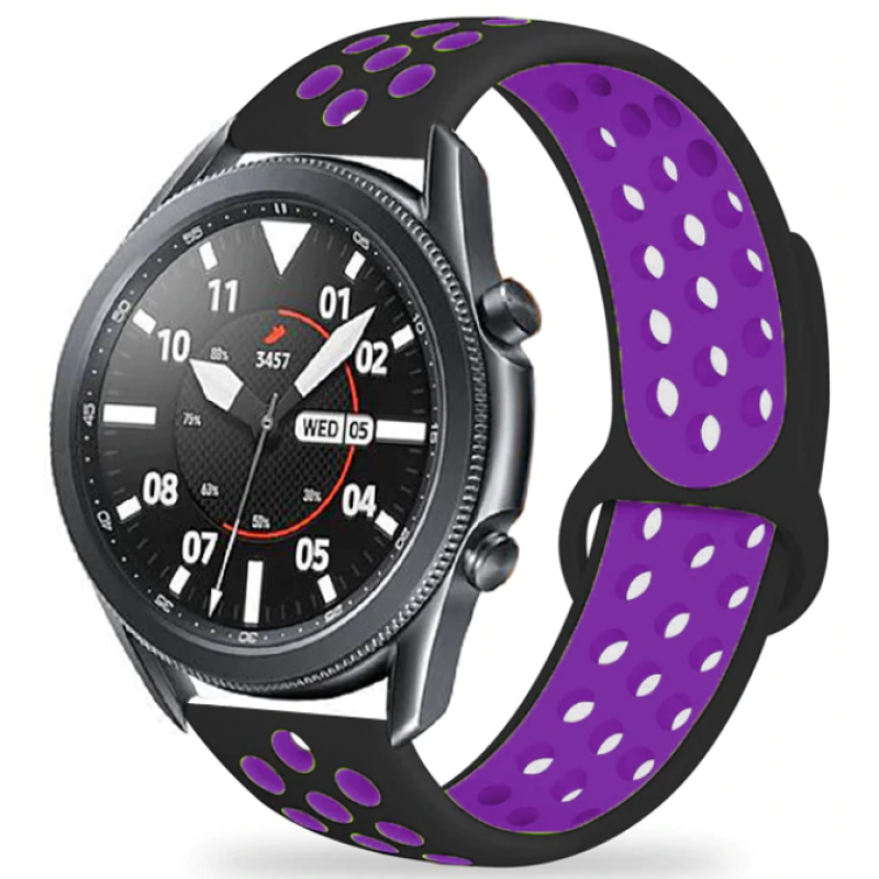 Huawei Uyumlu Honor Magic 2 46 mm KRD-02 Silikon Kordon-Siyah-mor