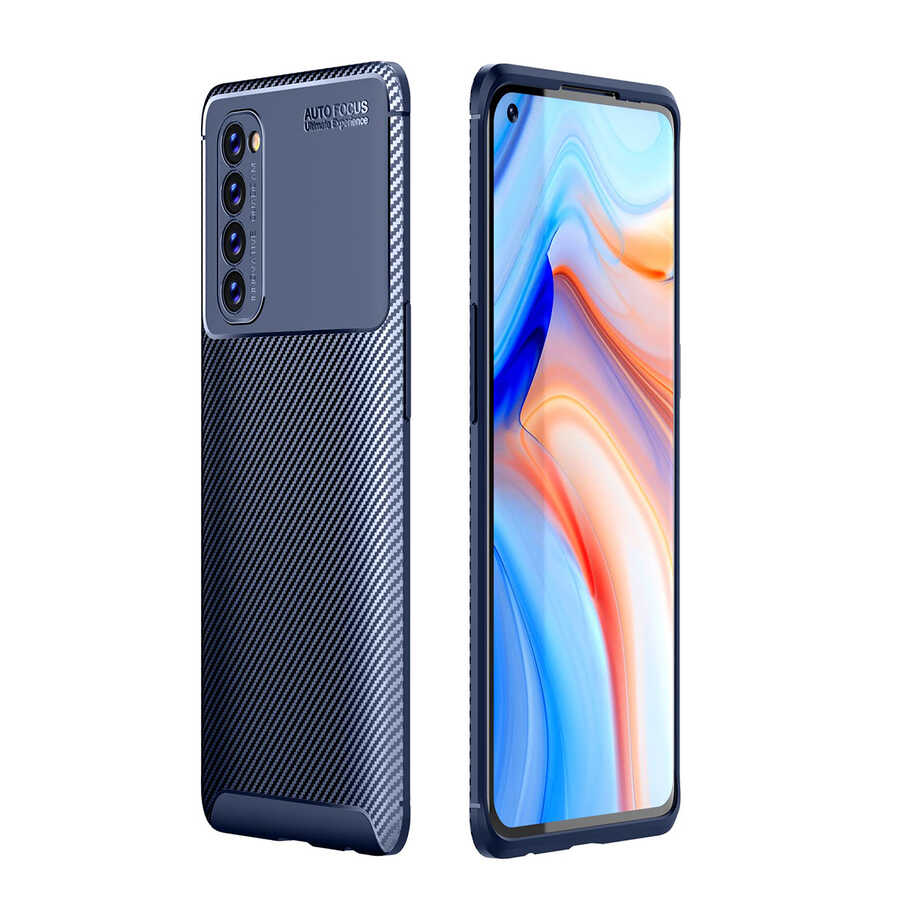 Oppo Reno 4 Pro 4G Kılıf Zore Negro Silikon Kapak-Lacivert