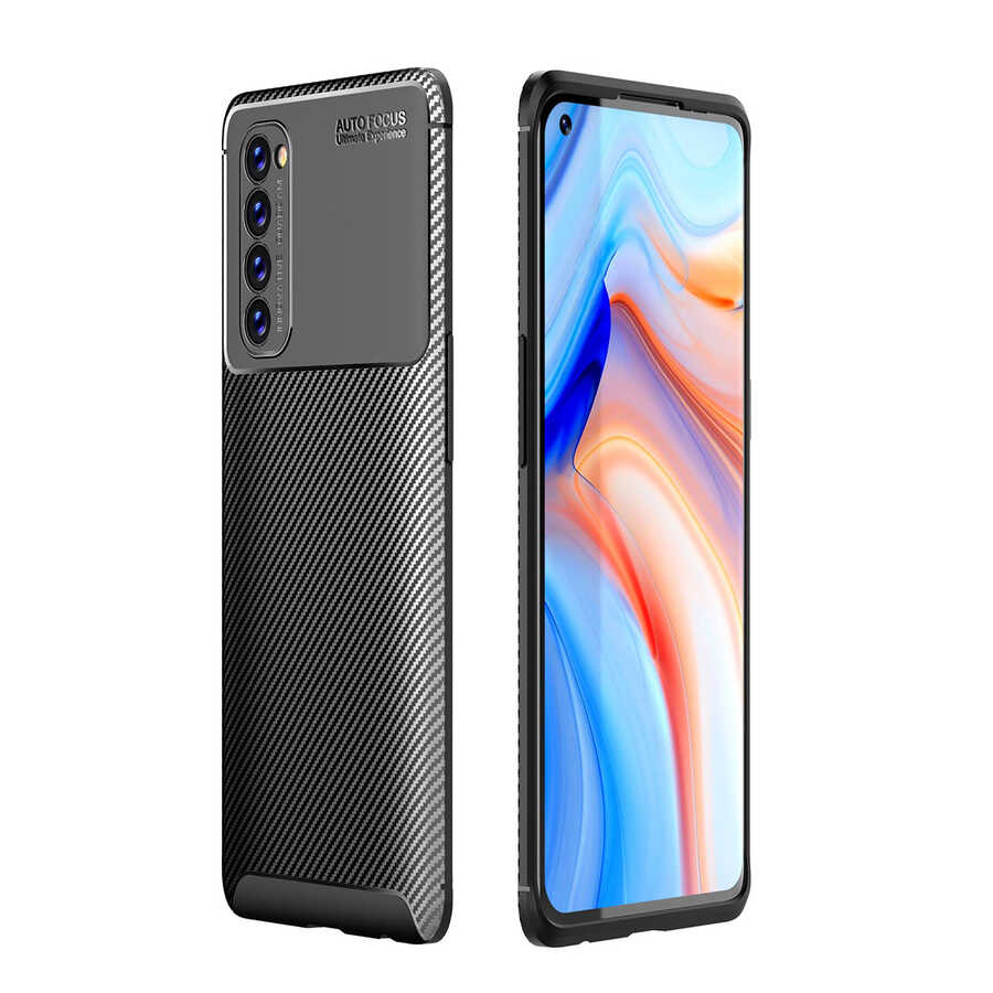Oppo Reno 4 Pro 4G Kılıf Zore Negro Silikon Kapak-Siyah