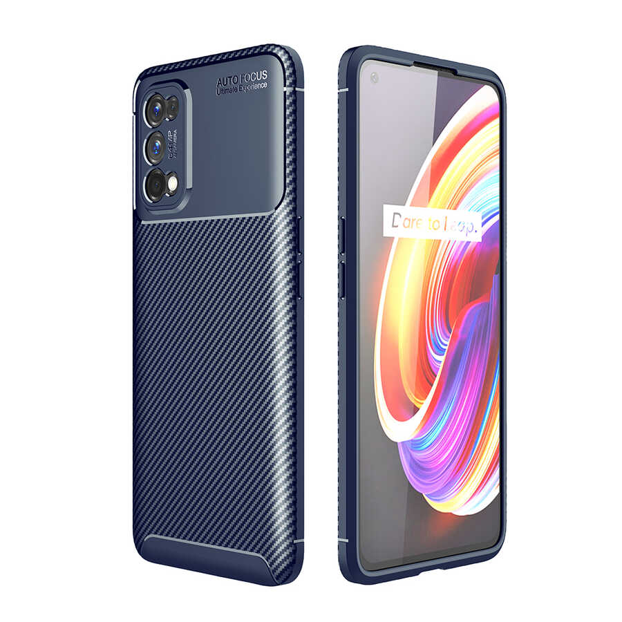 Realme 7 Pro Kılıf Zore Negro Silikon Kapak-Lacivert