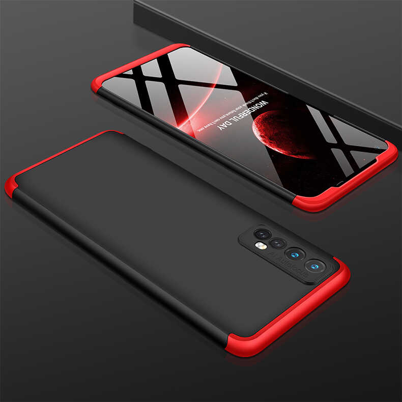 Realme 7 Kılıf Zore Ays Kapak-Siyah-kırmızı