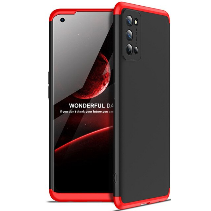 Realme 7 Pro Kılıf Zore Ays Kapak-Siyah-kırmızı