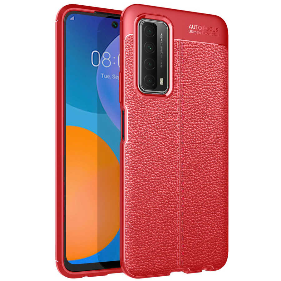 Huawei Uyumlu P Smart 2021 Kılıf Zore Niss Silikon Kapak-Kırmızı