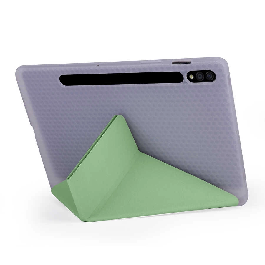 Galaxy Uyumlu Tab S7 T870 Kılıf Zore Tri Folding Kalem Bölmeli Standlı Kılıf