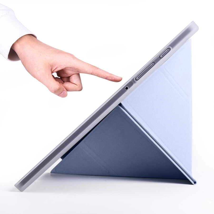 Galaxy Uyumlu Tab S6 Lite P610 Kılıf Zore Tri Folding Kalem Bölmeli Standlı Kılıf