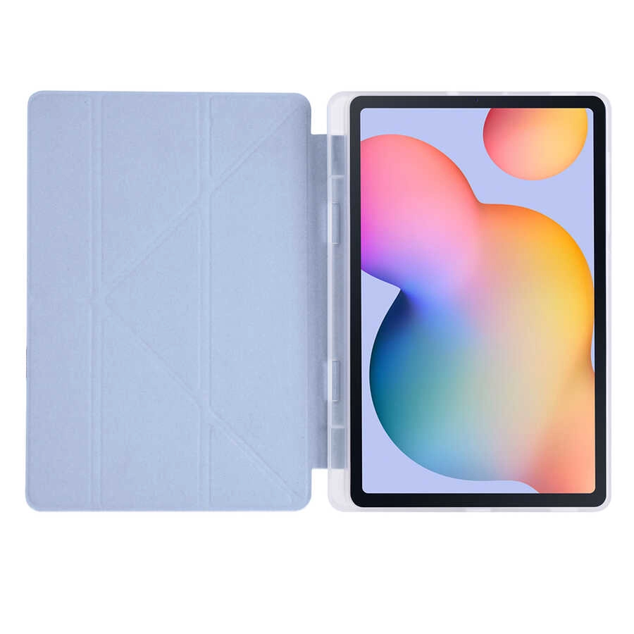 Galaxy Uyumlu Tab S6 Lite P610 Kılıf Zore Tri Folding Kalem Bölmeli Standlı Kılıf