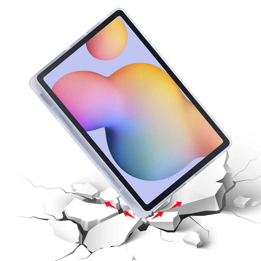 Galaxy Uyumlu Tab S6 Lite P610 Kılıf Zore Tri Folding Kalem Bölmeli Standlı Kılıf