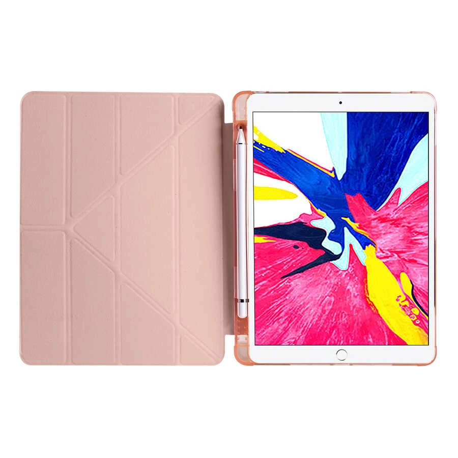 iPad Uyumlu Pro 10.5 (7.Nesil) Kılıf Zore Tri Folding Kalem Bölmeli Standlı Kılıf