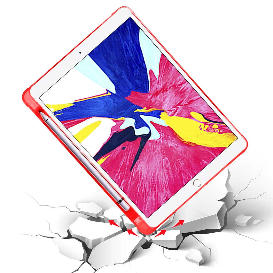 iPad Uyumlu 10.2 (8.Nesil) Kılıf Zore Tri Folding Kalem Bölmeli Standlı Kılıf