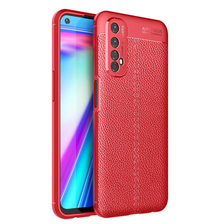 Realme 7 Kılıf Zore Niss Silikon Kapak-Kırmızı