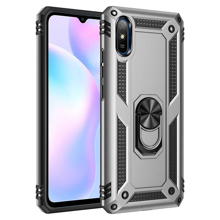 Xiaomi Uyumlu  Redmi 9A Kılıf Zore Vega Kapak-Gri