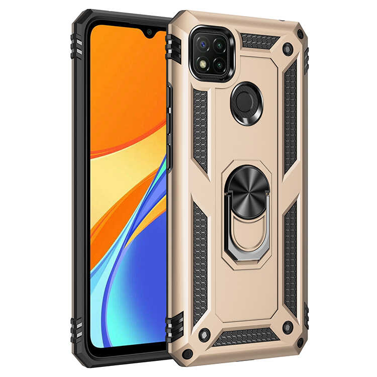Xiaomi Uyumlu  Redmi 9C Kılıf Zore Vega Kapak-Gold
