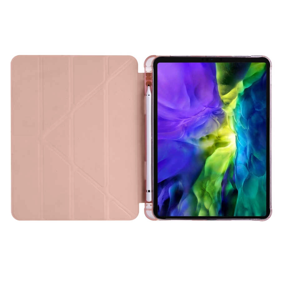 iPad Uyumlu Air 10.9 2020 (4.Nesil) Kılıf Zore Tri Folding Kalem Bölmeli Standlı Kılıf