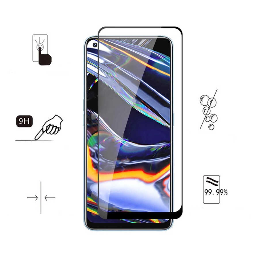 Realme 7 Pro Zore Kenarları Kırılmaya Dayanıklı Cam Ekran Koruyucu