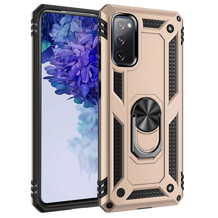 Galaxy Uyumlu S20 FE Kılıf Zore Vega Kapak-Gold