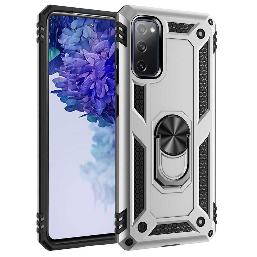 Galaxy Uyumlu S20 FE Kılıf Zore Vega Kapak-Gri