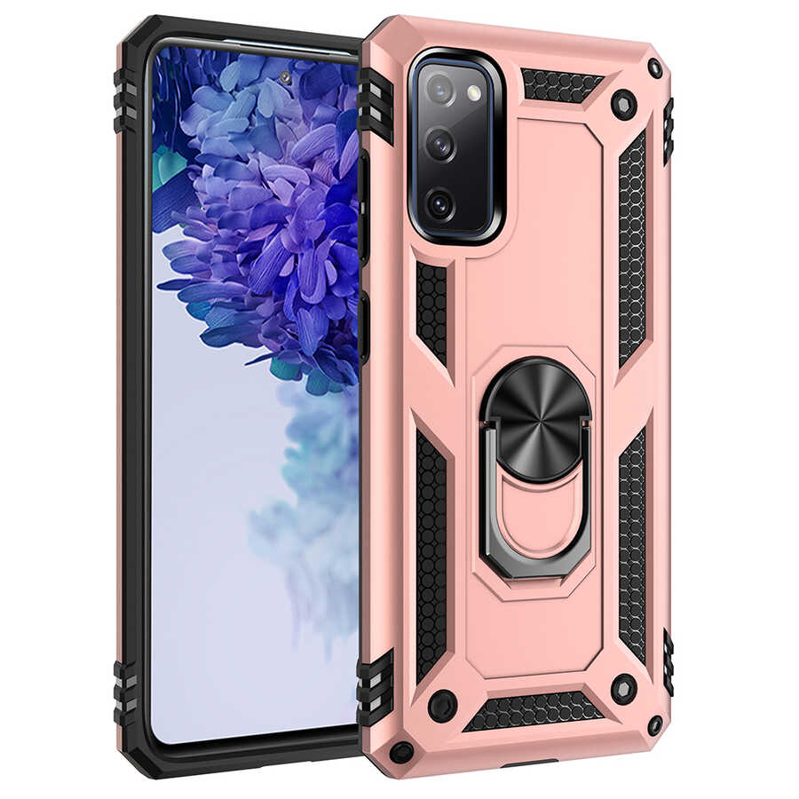 Galaxy Uyumlu S20 FE Kılıf Zore Vega Kapak-Rose gold