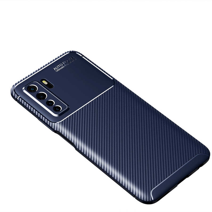 Huawei Uyumlu P40 Lite 5G Kılıf Zore Negro Silikon Kapak-Lacivert