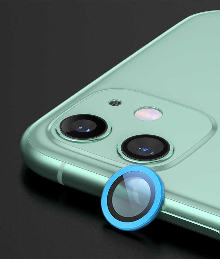iPhone Uyumlu 12 Mini Zore CL-02 Kamera Lens Koruyucu-Mavi