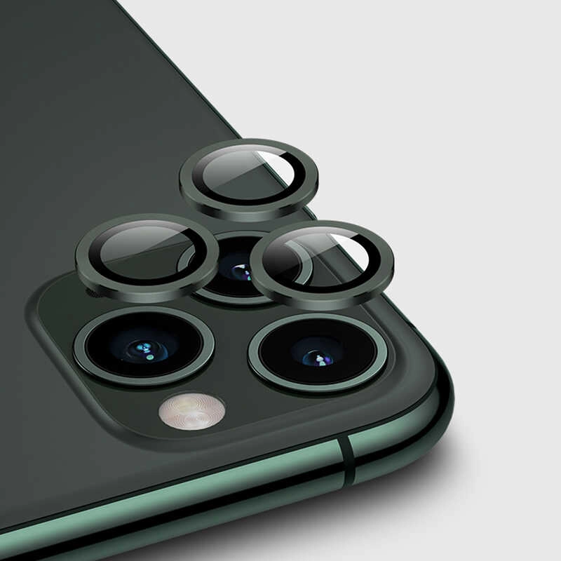 iPhone Uyumlu 12 Pro Max Zore CL-02 Kamera Lens Koruyucu-Koyu yeşil