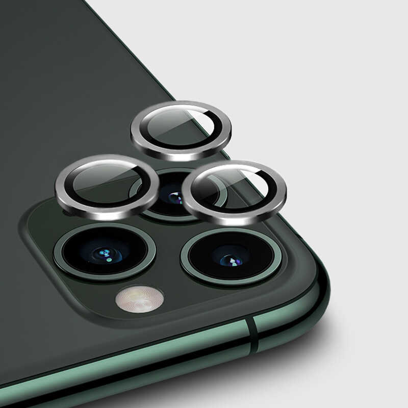 iPhone Uyumlu 12 Pro Max Zore CL-02 Kamera Lens Koruyucu-Gümüş