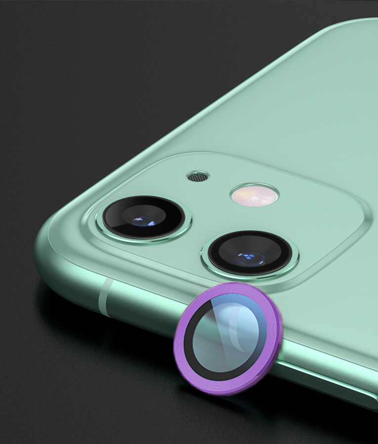 iPhone Uyumlu 12 Zore CL-02 Kamera Lens Koruyucu-Mor
